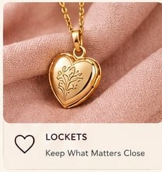 Heart-shaped gold locket